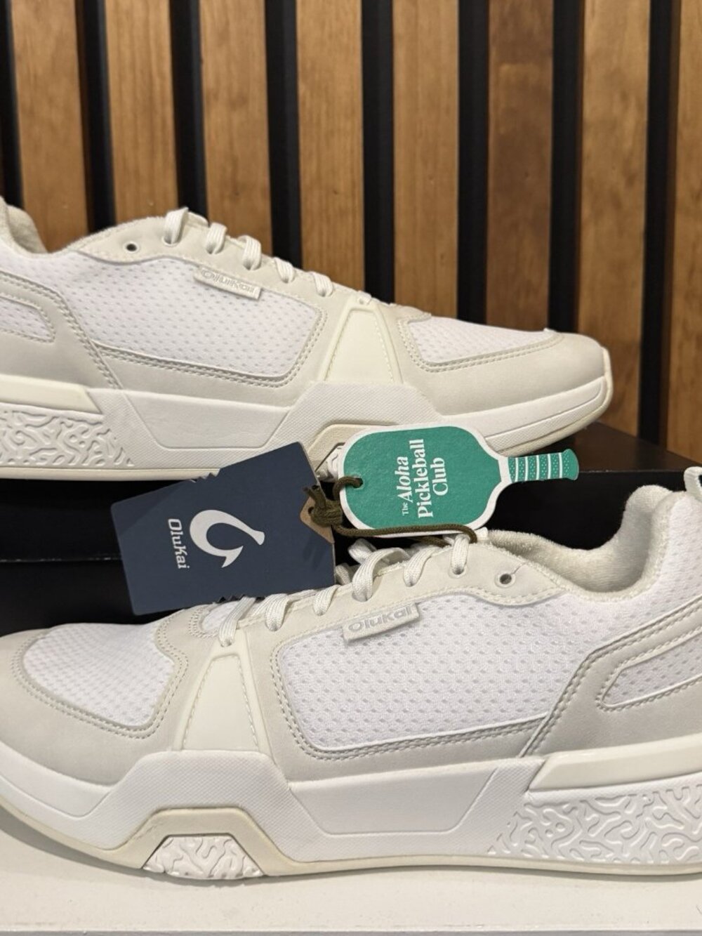 SIZE 10 MENS • OluKai Anau Pickleball On Court Shoes Triple White BRAND NEW